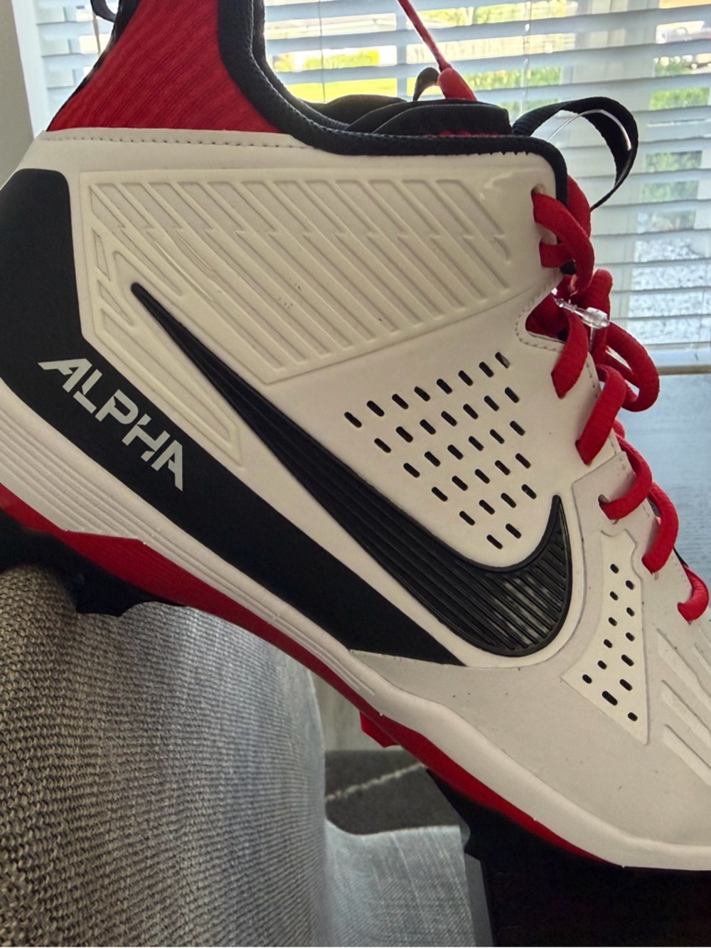 Nike Alpha Menace Strong Men's Football Cleats White/Red Size 11.5 NEW. - Picture 7 of 7